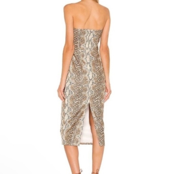 Katie May Vixen Faux Leather Dress in Camel Snake - Picture 2 of 6